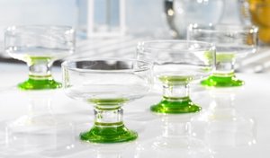 Style Setter Spectrum Green Glass Dessert Cups, Set of 4