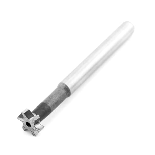 HALLMERS HSS T Slot Milling Cutter 2.5mm Blade Height 10mm Cutting Diameter 6 Flute Tip Tipped Head 6mm Shank, for Moulding Steel Carbon Iron Alloy, End Mill Router Drill Bit Metalwork Tool