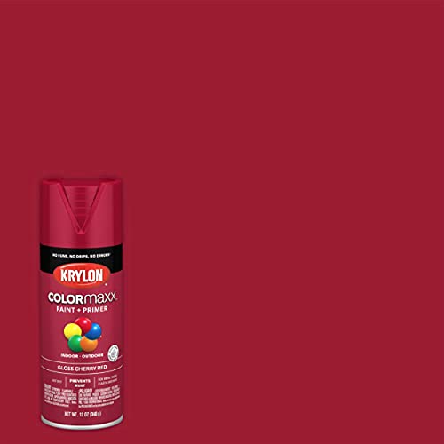 Krylon K05511007 Colormaxx Spray Paint And Primer For Indoor/Outdoor Use, Gloss Cherry Red 12 Ounce (Pack Of 1) #TOP1