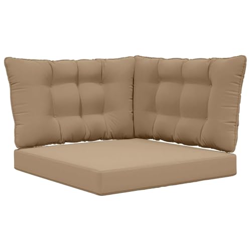 Coussins de canapé taupe en polyester (lot de 3) imperméables pour votre jardin