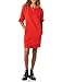 Amazon Essentials Damen-Sweatshirtkleid aus Fleece, Blousonärmel, Rundhalsausschnitt (erhältlich in Übergröße), Rot, Größe L