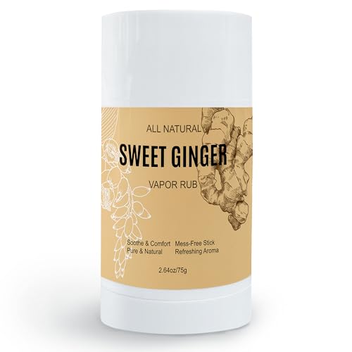 Peehss Sweet Ginger Vapor Rub All-Natural Plant-Based Ginger Oil & Peppermint Balm for Muscle Herbal Massage Stick Soothing Body with Natural Extracts Warming and Relaxing Roller Design (1)