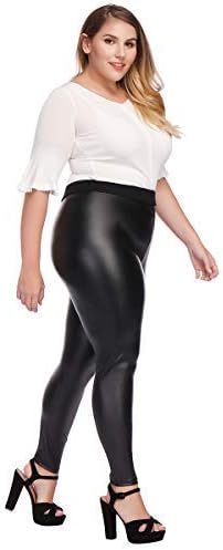 MCEDAR Women’s Plus Size Faux Leather Leggings Girls High Waisted Sexy Skinny Pants - Image 3