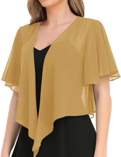 Image of Women's Solid Puff Sleeve Kimono Short Cardigan Loose Cover Up Casual Blouse Top Chiffon