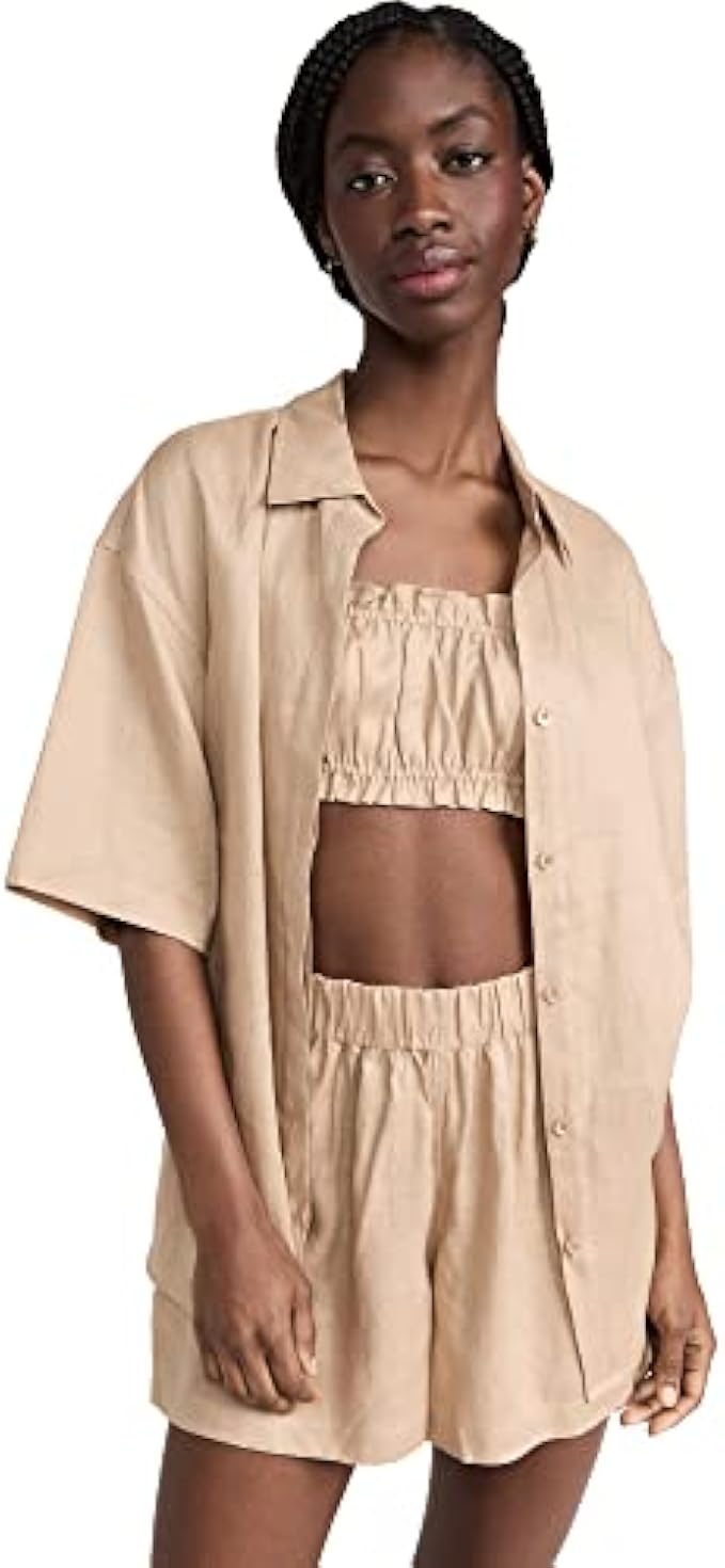 Eberjey Women's Linen Solid 3 Piece Set