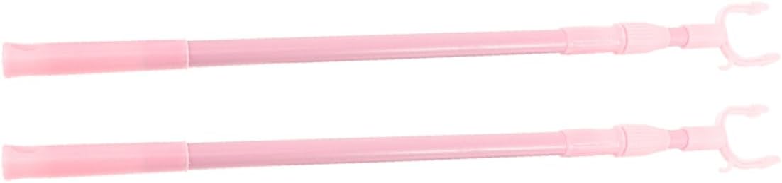 Cabilock 2pcs Clothesline Pole Retractable Clothesline Rod Clothes Reaching Pole No Drill Hooks Telescopic Hanger Rod for Balcony