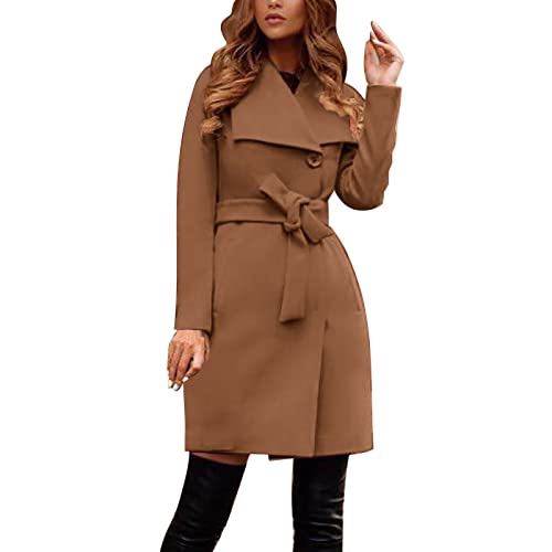 Manteau en laine de qualité supérieure coupe cloche et col à revers