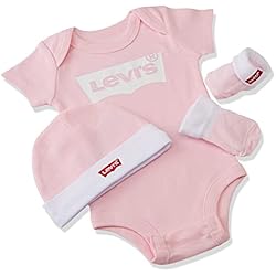 Maletin Levis Levi's Classic batwing infant hat bodysuit bootie set 3pc Bebé-Niños Rosa (FAIRY TALE) 0-6 meses