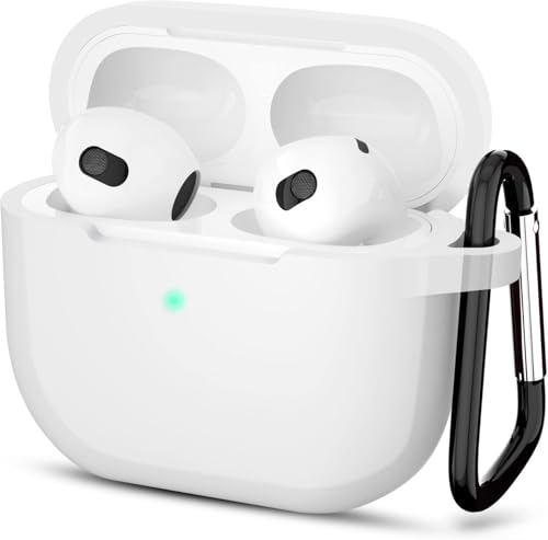 Image of Meyaar for Apple AirPods Pro 3 Case Cover with Keychain, Soft Skin Silicone Case Cover, Full Protective Case Cover Compatible with AirPods Pro (3rd Generation) Case 2025 (Transparent White)