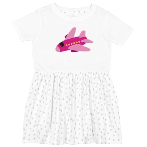 inktastic Girls Pink Airplane Pilot Toddler Dress