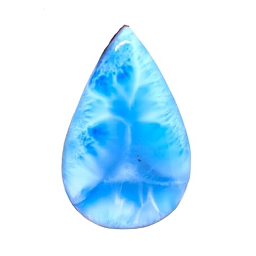 Larimar naturel en cabochon poire 47x29mm pour la création de pendentif et bague unique