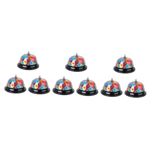 OSALADI 3 Pezzi Campanello da Tavolo per Ristorante con Stampa Decorativa Campana da Servizio Manuale Leggera Ed per Cucina e Sala Design Pratico e Facile da Usare Stile Casual Sorpresa
