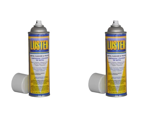 Luster Metal Polish Aerosol - Water-Based Metal Cleaner | Removes Oil, Food Stains, Watermarks | Restores Shine to Stainless Steel, Chrome, Copper, Aluminum | No Greasy Film or Fingerprints (2)