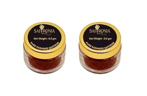 Saffronia Mart Kashmiri Mongra Saffron | A++ Grade Kesar | Pure & Premium | Perfect for Cooking, Tea, Sweets & Beauty | Strong Aroma | Airtight Pack | FSSAI Certified | 0.5gm - pack of 2