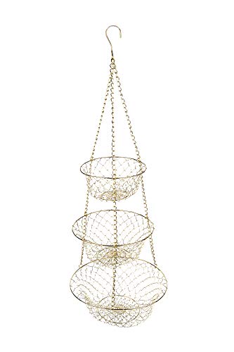 Fox Run Gold 3-Tier Kitchen Hanging Fruit Basket, 32-Inches #TOP2