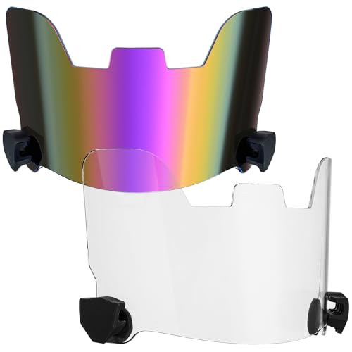 Image of Xuhal 2 Pcs Football Visor for Youth Adult Football Helmet Visor Lacrosse Helmet Eye Shield Eye Protection for Sport(Clear and Purple)