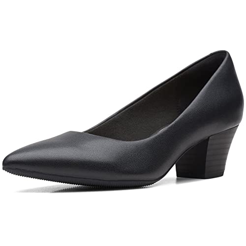 Clarks Collection Women's Teresa Step Pump, Black Leather, 7 Medium US
