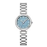RORIOS Orologio Donna al Quarzo Cinturino Acciaio Inossidabile Quadrante Raggi Solari Marcatori Cristallini Impermeabile Orologioes Casual Elegante Uso Quotidiano Regalo Perfetto per Lei Blu