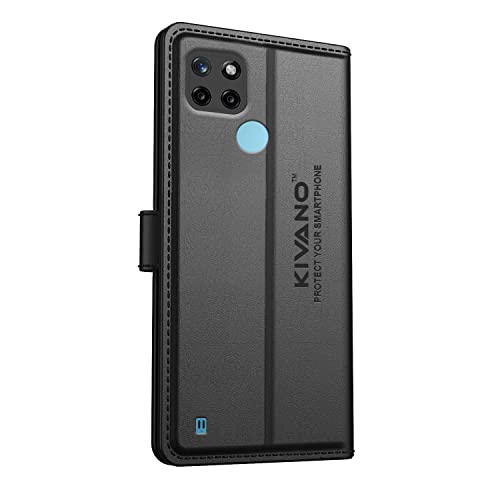 Image of KIVANO Compatible with Realme C11Y / Realme C21Y / Realme C25Y Flip Cover | Leather Finish | Inside Pockets & Inbuilt Stand | Shockproof Wallet Style Magnetic Closure Back Cover Case