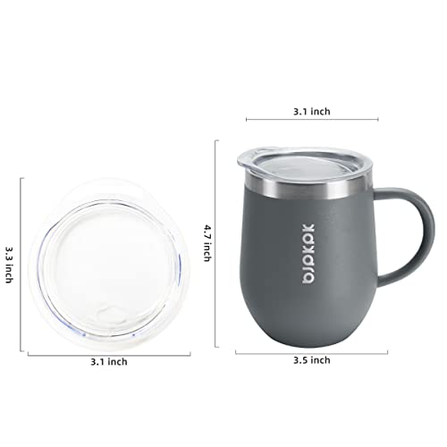 Image of BJPKPK 12 oz Stainless Steel Insulated Coffee Tumbler with Lid for Hot Drinks & Cold Drinks-2 Pack-Gray