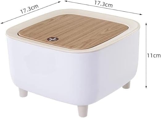 Image of GASTLY Modern Mini Dustbin for Desk with Push Button Lid, Compact Plastic Garbage Bin for Office, Home, Bathroom, Bedroom & Tabletop Use (Pack of 1)