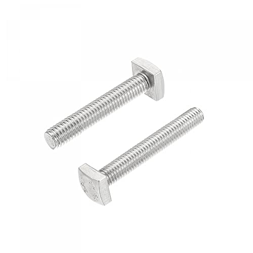 uxcell Square Head Bolt, 2pcs M8x50mm Fully Thread 304 Stainless Steel Grade C Square Machine Screws