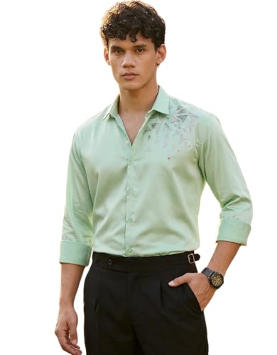 Image of IndoPrimo Men's Stylish Satin Shirt for Party, Formal, Daily and Casual Wear Full Sleeve Shirt for Mens - Trio