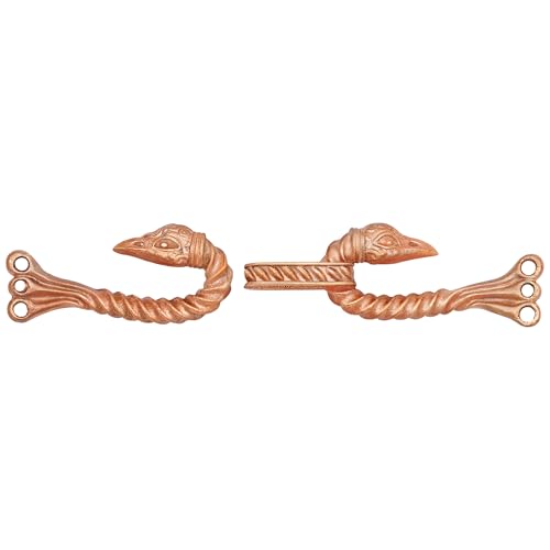 Image of Lord of Battles Medieval Cloak Clasp (Made of Bronze) | Viking Celtic Dragon Design Hook for Cloak Scarf, Shawl | Handmade Cloak Clasp Lost-Wax Cast Bronze