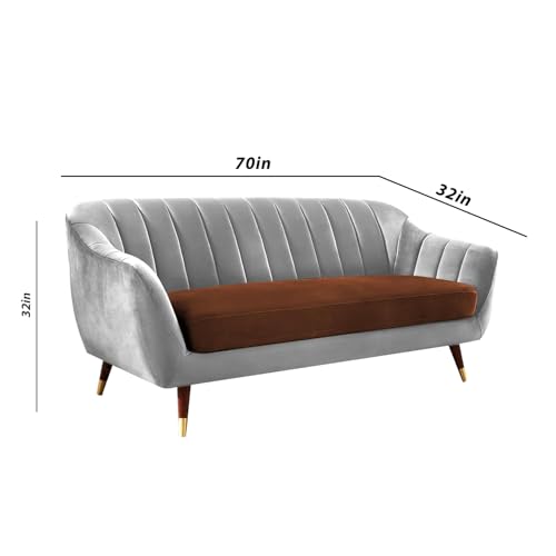 Image of Atticus 3+2 Seater Sofa Set for Living Room (Brown Grey Colour) Premium Fabric Sofa