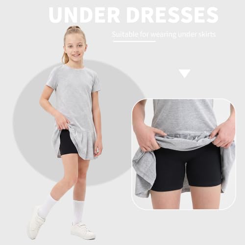 Image of 6 Pack Girls Shorts Girls Under Dress Dance Cotton Shorts Girl Bike Short Multicolor 2-10 Years