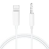 Aux Cord for iPhone, iSkey 3.5mm Aux Cable for Car Compatible with iPhone 13 12 11 XS XR X 8 7 6 iPad iPod for Car Home Stereo, Speaker, Headphone, Support All iOS Version - 3.3ft (White)