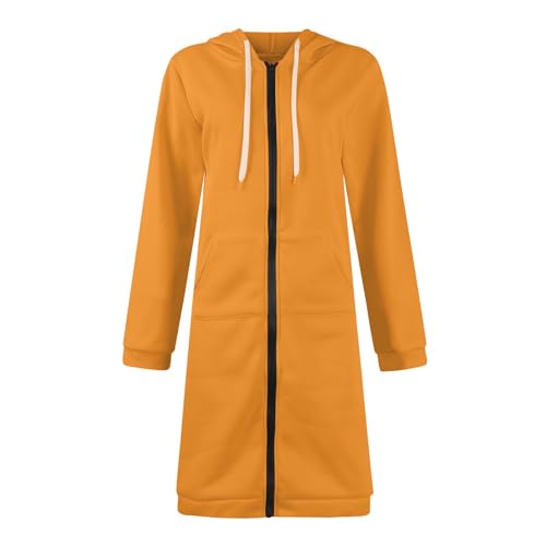 Winter Jackets Womens Zip Up Knee Length Tunic Coat Winter Fuzzy Warm Hoodie Outerwear Sweatshirt with Pockets3