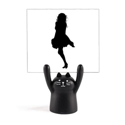 Porte-mémo chat noir figurine femme déco bureau design originale