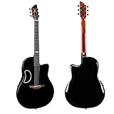 WINZZ AFO300CE Solid Spruce Top With Carbon Fiber Back Electro-Acoustic Guitar (Black)