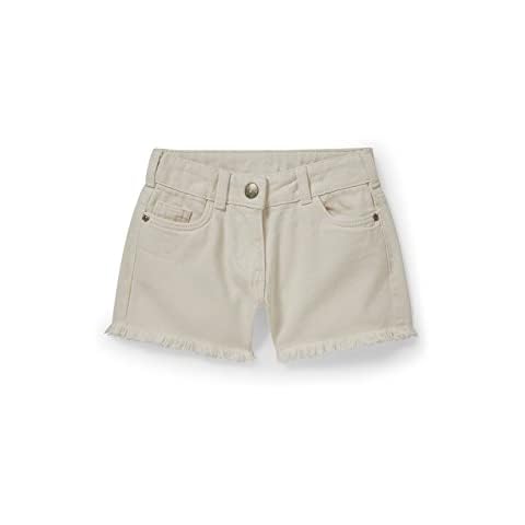 C&A Pantalones cortos elásticos de algodón y mezclilla para niñas, crema Cover