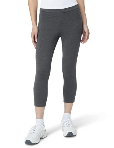 HUE Wide-Waistband Cotton-Blend Capri Leggings