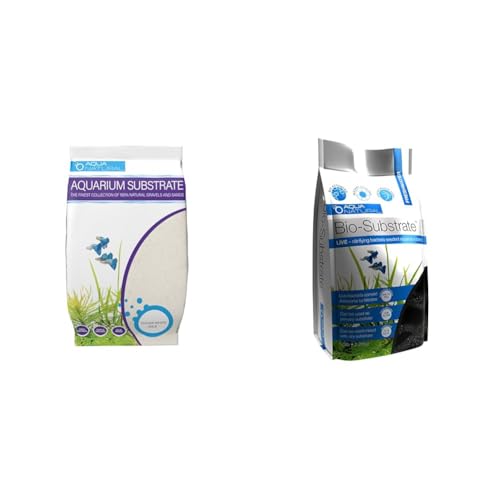 Aqua Natural 10lb Sugar White Sand and 5lb Galaxy Sand Bio-Substrate for Aquariums, Aquascaping, Vivariums and Terrariums