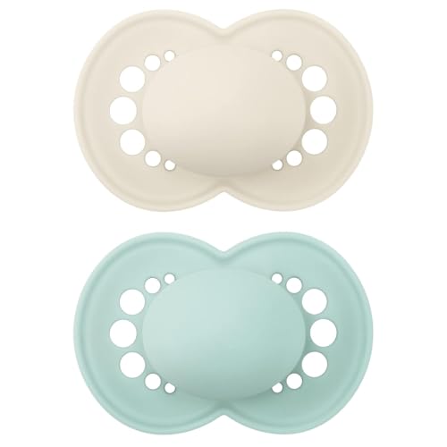 MAM Original Matte Baby Pacifiers 6-16 Months, Binky for Newborn Babies, BPA-Free Skin Soft Silicone Nipple, Easy to Clean, Developed with Medical Experts, 2 Count, With Sterilizer Case Made in Europe