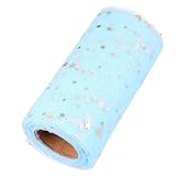 Cabilock Hellblauer Tischrock aus Tüll mit Pailletten 15cm X 25 Yard Partytischrock für Hochzeiten und Festdekoration