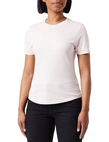 Tommy Hilfiger Damen T-Shirt Kurzarm Slim Flag Tee Rundhalsausschnitt, Rosa (Whimsy Pink), XXS – Ansicht 1