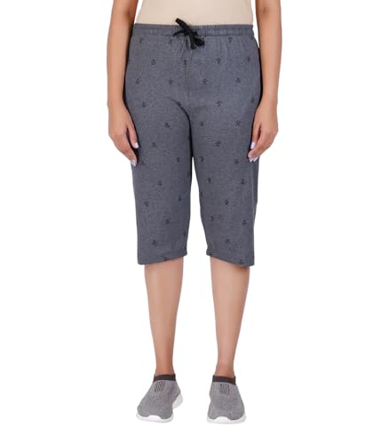 Image of FEEL TRACK Women Cotton Regular Fit Printed Capri (Pack of 1)