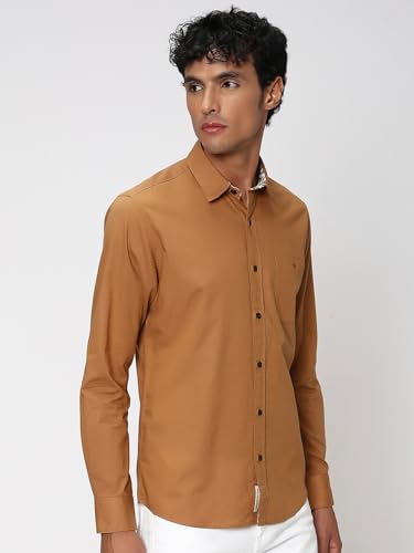 Image of MUFTI Mens Cotton Linen Slim Fit Shirt