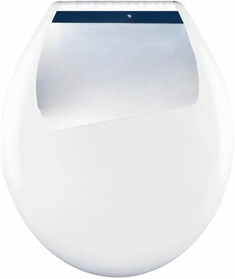 Assento Sanitário Almofadado Oval Clássico Universal com Tampa de Vaso Sanitário, Fechamento Suave e para Banheiro Residencial (Branco)