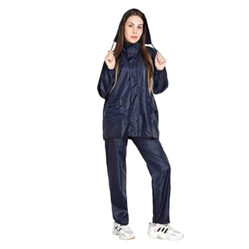 AQUA TREE Rain Suit for Women (Black, Blue, Green, Brown, Grey) (L, Navy Blue)