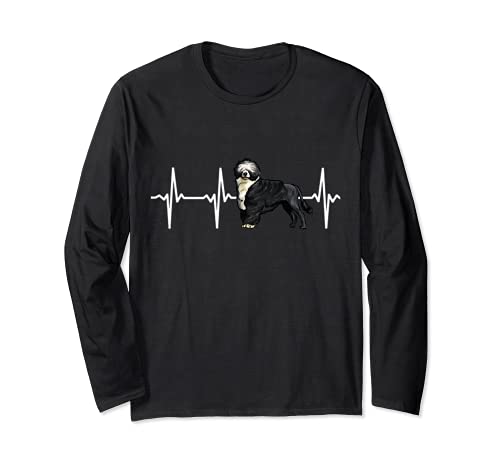 Portuguese Water Dog Heartbeat Love My Dog Long Sleeve T-Shirt, Black