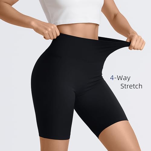 Womens ButterLuxe Biker Shorts 6Inches - High Waisted Elastic Workout Running Gym Volleyball Spandex Yoga with Pockets