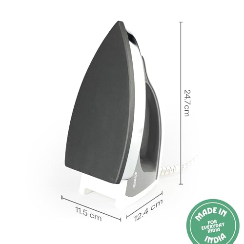Image of Borosil 1000W MasterPress Dry Iron | BIS Approved | Non-Stick Sole American Heritage Plate with Cool Touch Handle, 360 Swivel Cord | 2-Year Warranty | For Silk, Cotton, Denim & More