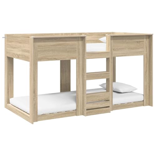 vidaXL Cama Litera para Niños Roble Sonoma 100 x 200 cm, Cama Infantil Moderna, litera estilosa, diseño Que Ahorra Espacio, Mueble Resistente, solución compacta para Dormir