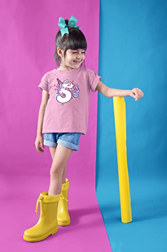 Image of Unicorn 5th Birthday Shirt Outfit for Girls 5 Year Old Fifth Birthday Five Tshirt