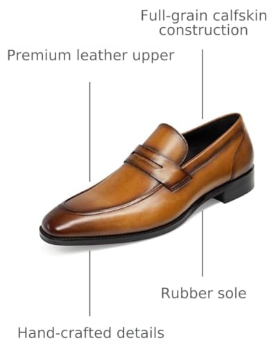 Image of GIFENNSE Men's Dress Shoes Slip-On Loafers Formal Leather Shoes for Men